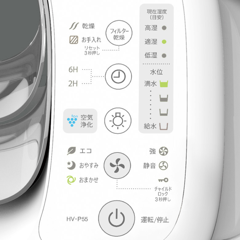 上品】 シャープ SHARP ハイブリッド式加湿器 ホワイト系 HV-P55-W 